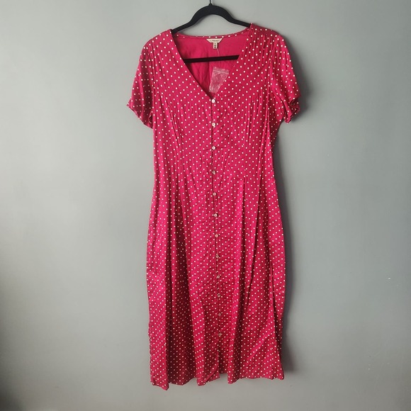 VINTAGE 40's Style J. PETERMAN Berry Button down dress -Size 8 - Picture 1 of 8